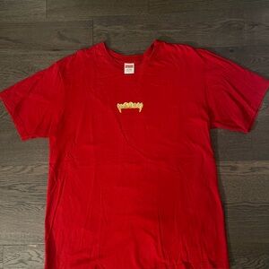 Supreme Red Tee with Gold Logo